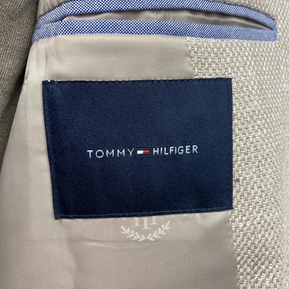 Tommy‎ Hilfiger Mens Modern fit Sport Coat Blazer 36S Beige Solid Stretch